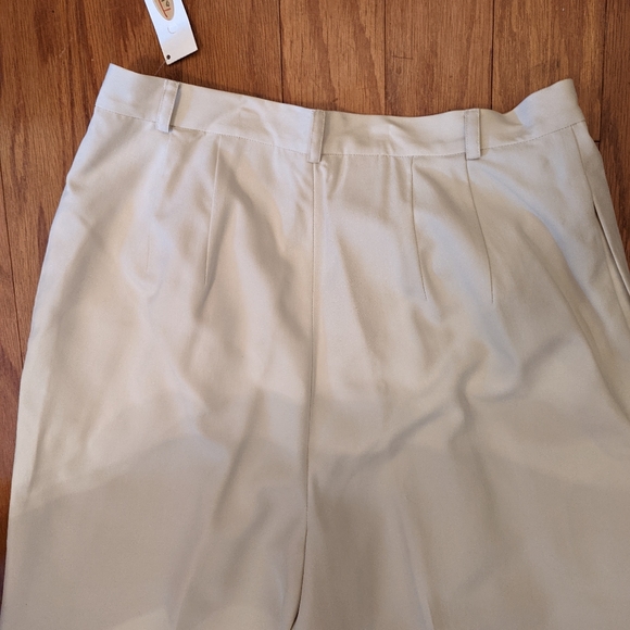 NWT Talbots Woman Pants Pure Silk Beige Dress Pants Fully Lined 10 High Waist - Picture 3 of 6